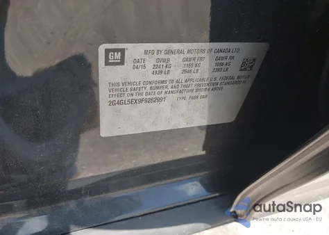 2015 Buick Regal Turbo из США, поврежденный, VIN 2G4GL5EX9F9262991